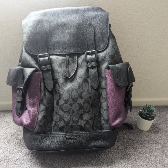 Hudson Backpack In Colorblock Signature Canvas - Picture 3 of 9